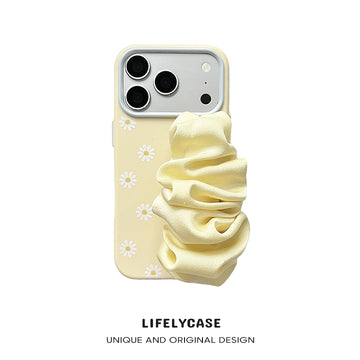 iPhone Series | Daisy Print Satin Scarf Hand Strap Phone Case
