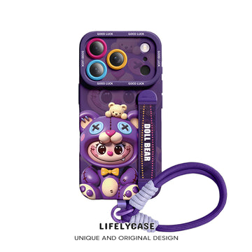 iPhone Wristband Series | Cartoon Liquid Silicone Phone Case