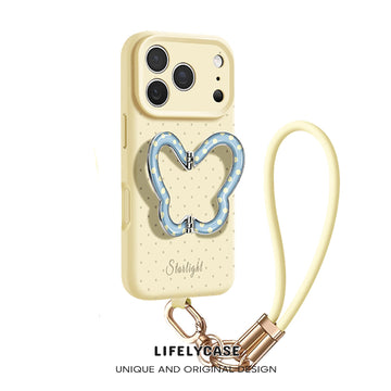 Butterfly 2-in-1 Kickstand Phone Case with Wrist Lanyard