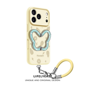 Butterfly 2-in-1 Kickstand Phone Case with Wrist Lanyard for iPhone