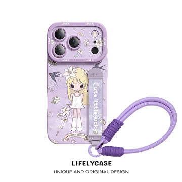 iPhone Wristband Series | "Cute Little Girl" Liquid Silicone Phone Case