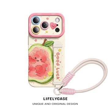iPhone Wristband Series | "Cartoon Fruits" Liquid Silicone Phone Case
