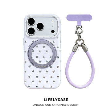 iPhone Lanyard Series | Star Print Rotating Stand Phone Case