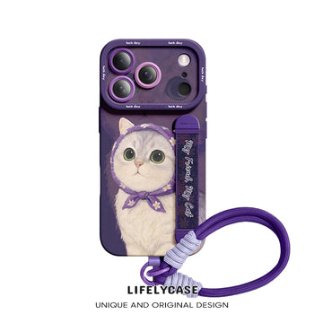 iPhone Wristband Series | Cute Cat Liquid Silicone Phone Case