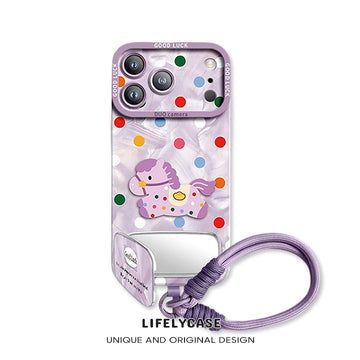 iPhone Lanyard Series | Lucky Pony Mirror Stand Phone Case
