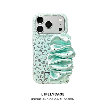 iPhone Series | Leopard Print Satin Scarf Hand Strap Phone Case
