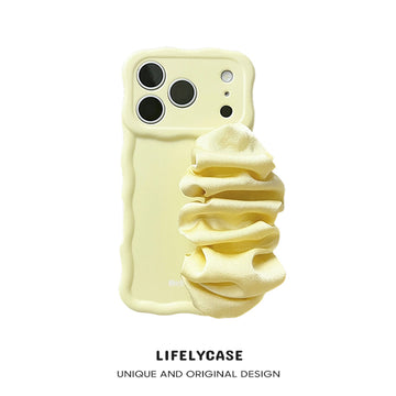 iPhone Series | Wave pattern Satin Scarf Hand Strap Phone Case