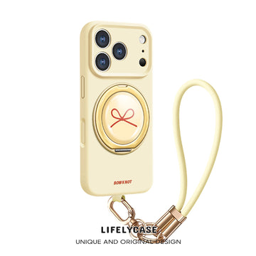 Rotating and Folding Stand Phone Case with Wrist Lanyard