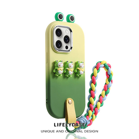 iPhone Lanyard Series | Cartoon Liquid Silicone Phone Case