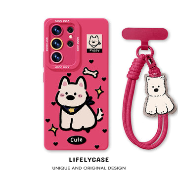 Samsung Series | Cute Puppy Liquid Silicone Phone Case