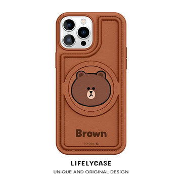 iPhone MagSafe Series | Line Friends Co-Branded Anti-Fall Leather Phone Case