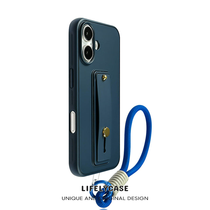 iPhone Lanyard Series | Retractable Wrist Strap Stand Design Silicone Phone Case