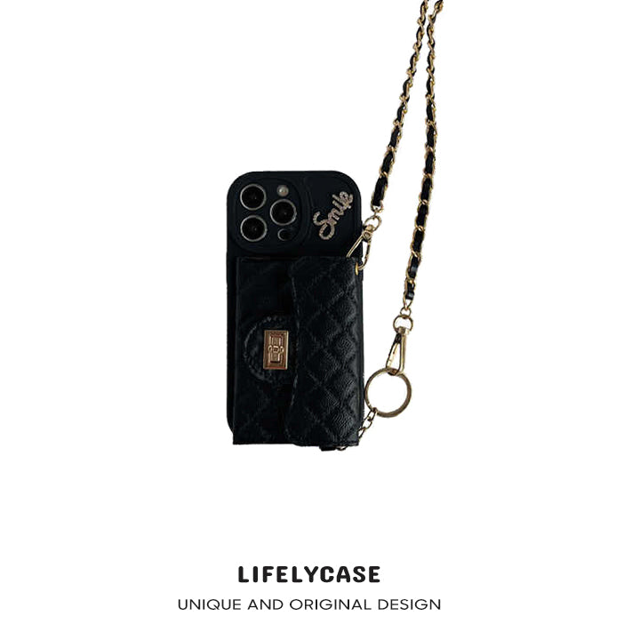 iPhone Lanyard Series | Genuine Leather Card Holder Phone Case