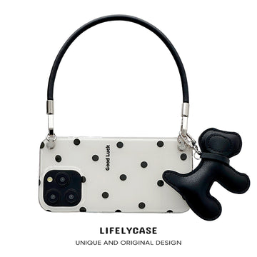 iPhone Lanyard Series | Dachshund Pendant Polka Dot Phone Case