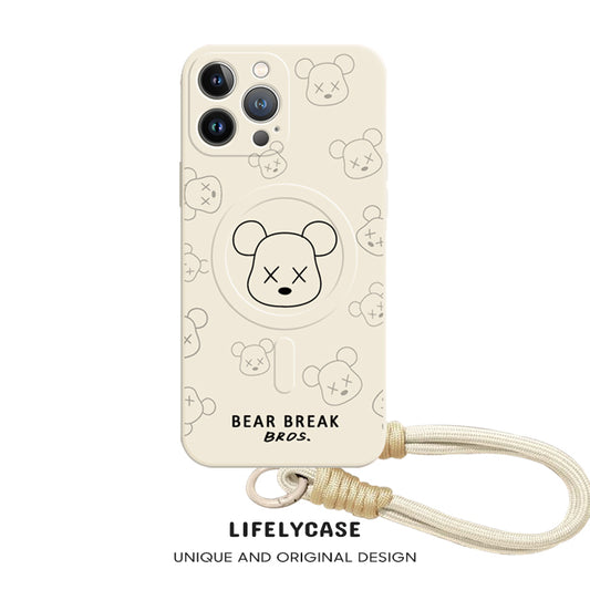 iPhone Lanyard Series | Bearbrick Liquid Silicone MagSafe Phone Case