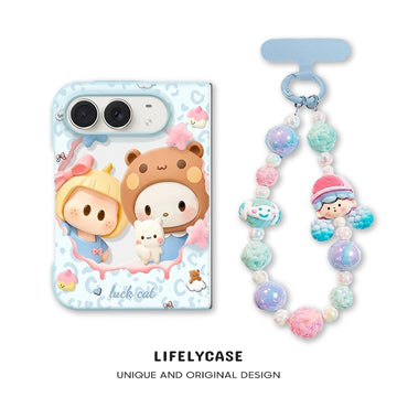iPhone Duo | Cute Cartoon Phone Case with Matching Beaded Bracelet