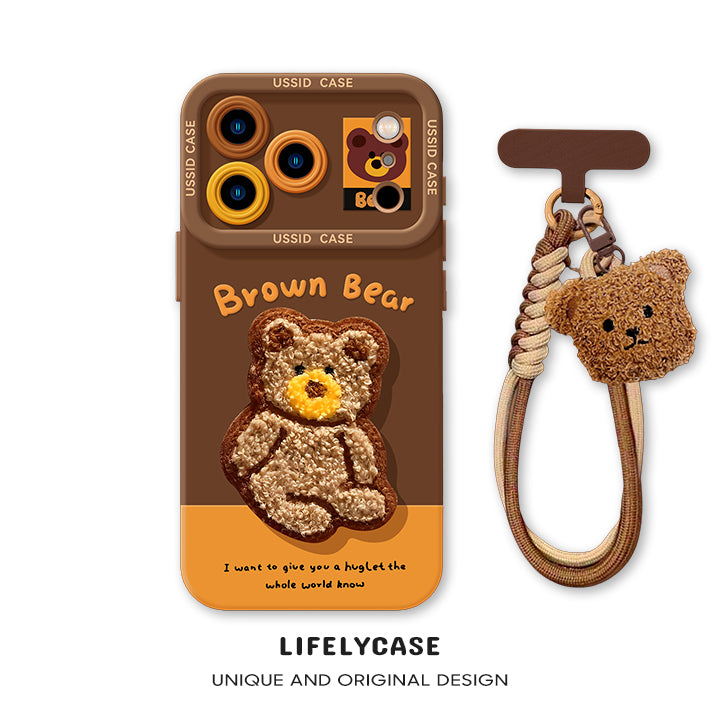 iPhone beads series | Brown Bear Liquid Silicone Phone Case