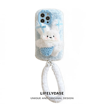 iPhone Lanyard Series | Cute Rabbit Plush Phone Case