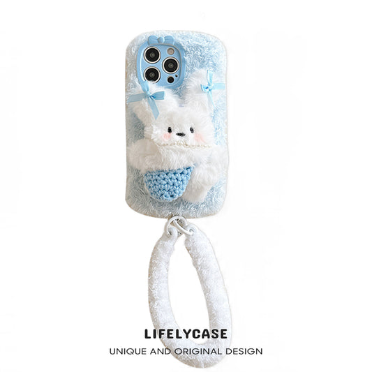 iPhone Lanyard Series | Cute Rabbit Plush Phone Case