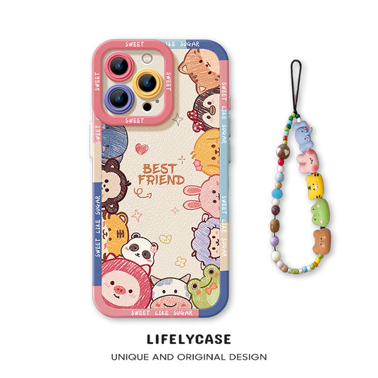 iPhone beads series | Cute Cartoon Liquid Silicone Phone Case