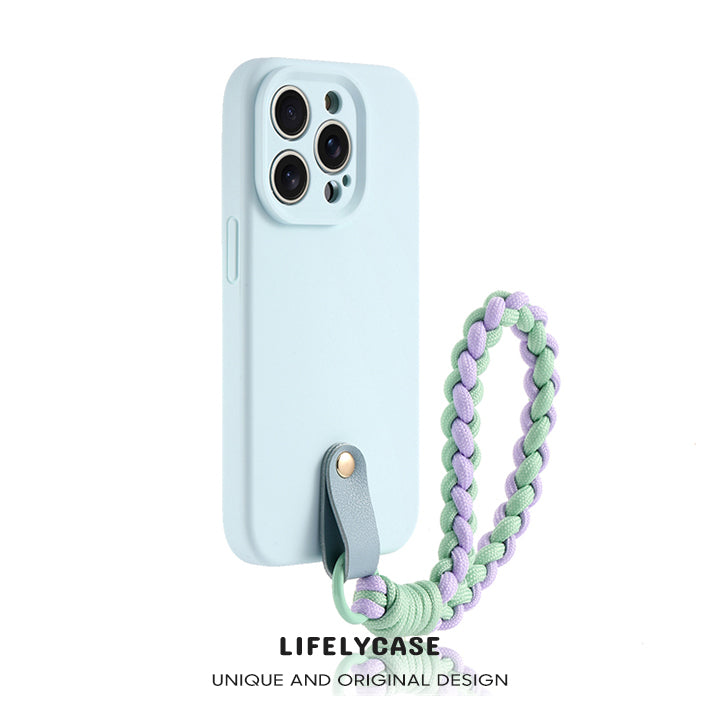 iPhone Lanyard Series | Liquid Silicone Lens Full Cover Phone Case