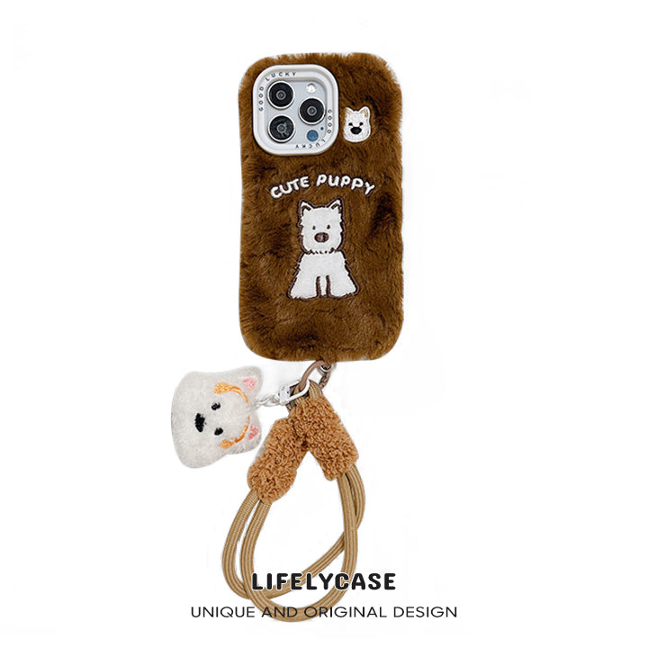 iPhone Lanyard Series | West Highland White Terrier Cartoon Plush Phone Case