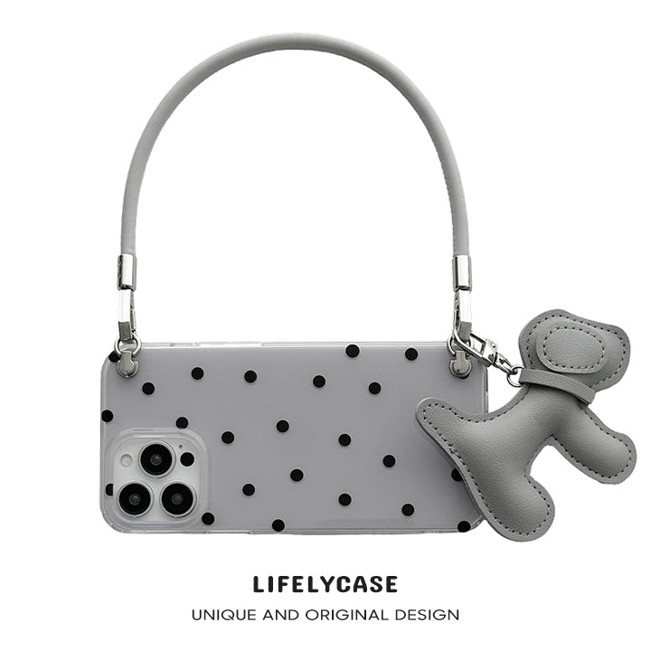 iPhone Lanyard Series | Dachshund Pendant Polka Dot Phone Case