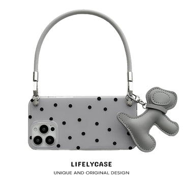 iPhone Lanyard Series | Dachshund Pendant Polka Dot Phone Case
