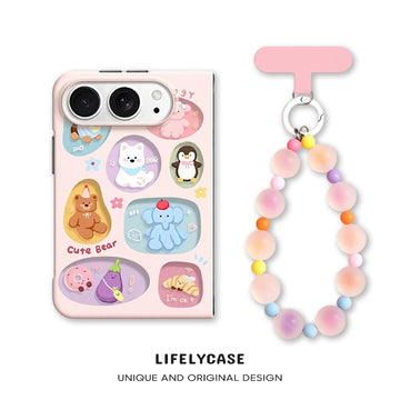 iPhone Duo | Cartoon Phone Case with Matching Beaded Bracelet
