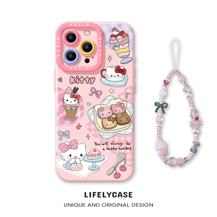 iPhone beads series | Cute Cartoon Liquid Silicone Phone Case