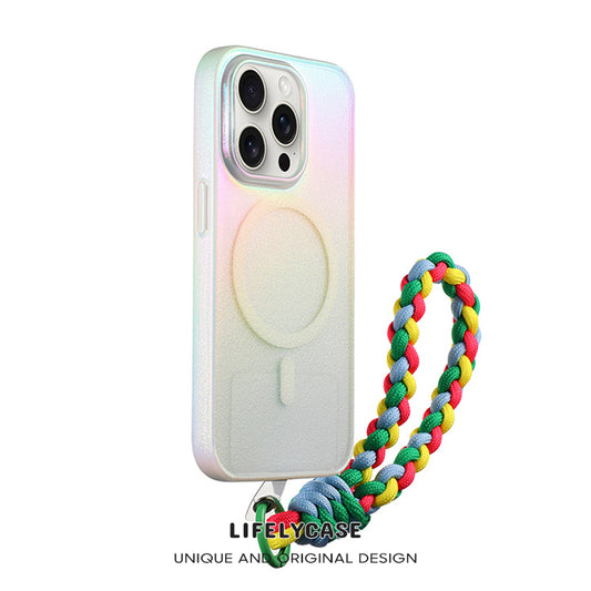 iPhone Lanyard Series | Colorful Laser Frosted Phone Case Supports Magsafe