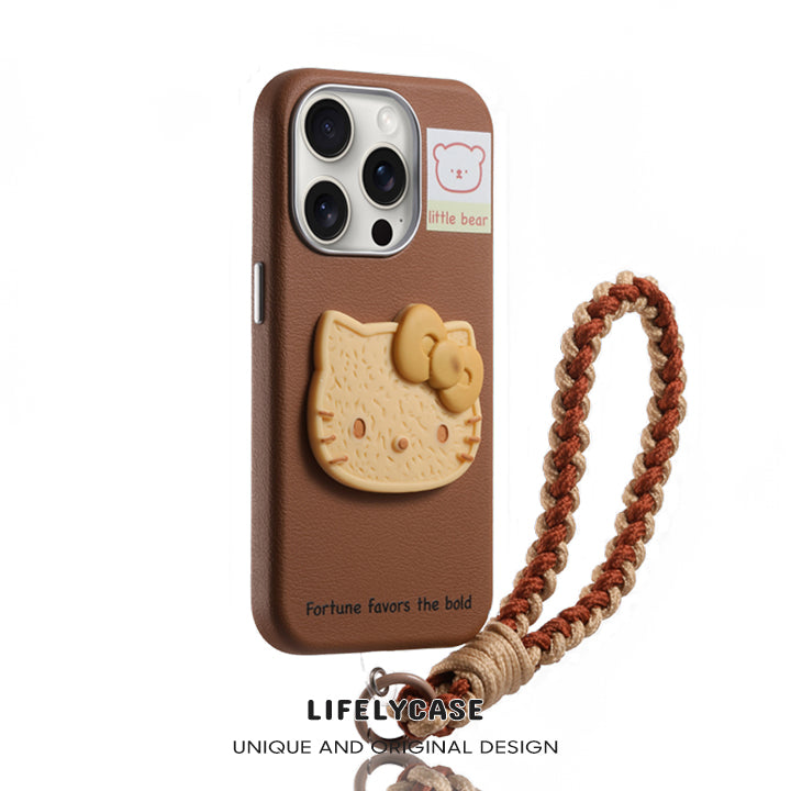 iPhone Lanyard Series |  Cute and Funny Cartoon Leather Phone Case