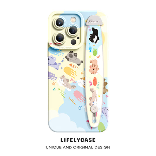 iPhone Series | “Cute Animals”  Liquid Silicone Wristband Phone Case