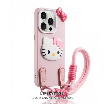 iPhone Lanyard Series | Hello Kitty Liquid Silicone Phone Case