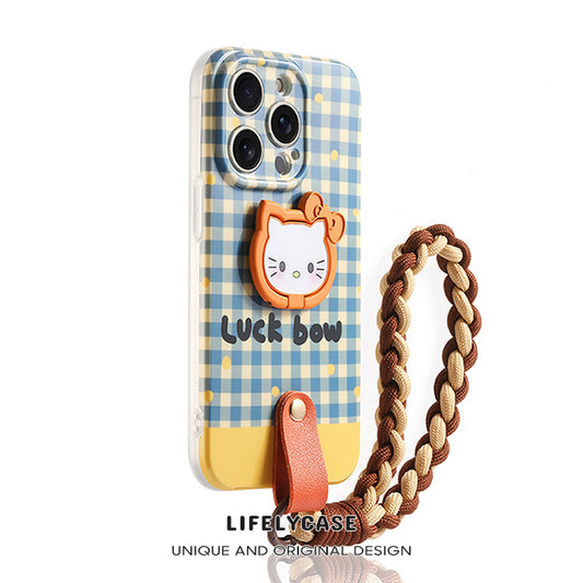 iPhone Lanyard Series | Hello Kitty Folding Stand Phone Case