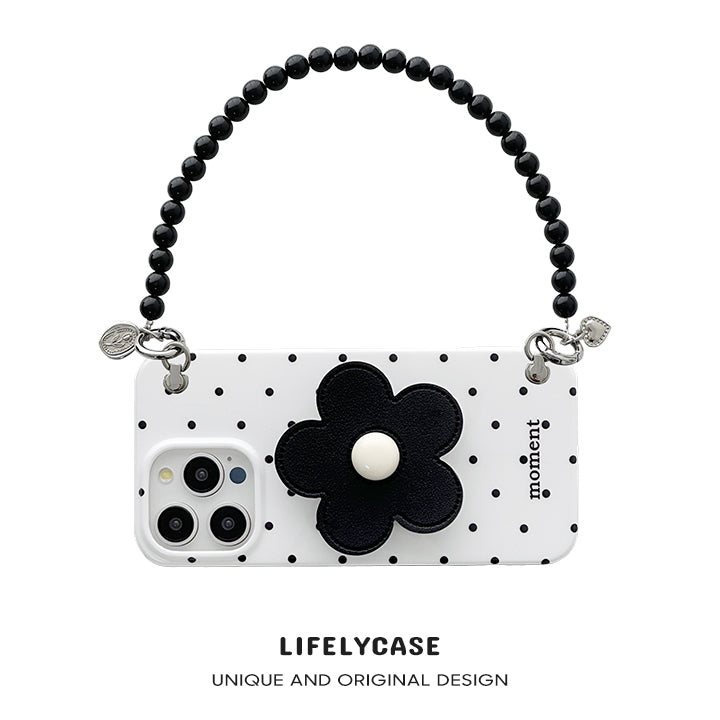 iPhone Lanyard Series | Flower Stand Polka Dot Phone Case