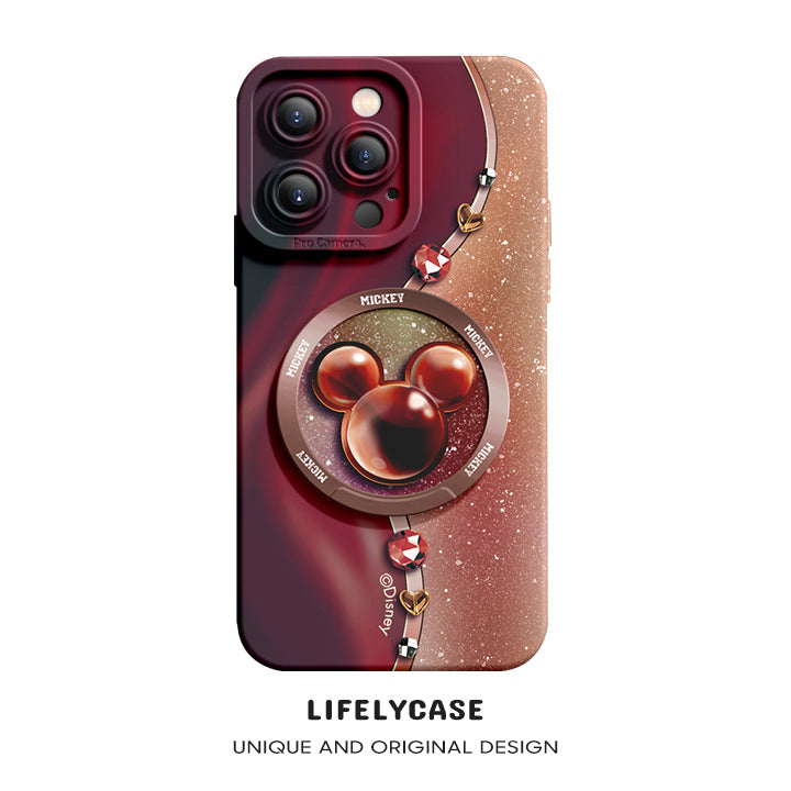 iPhone Mirror Bracket Series |"Disney” Cartoon Silicone Liquid Phone Case