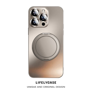 iPhone MagSafe Series | Frosted Glass Swivel Stand Phone Case