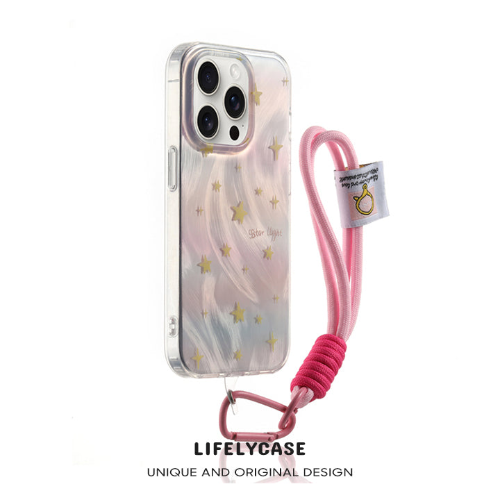 iPhone Lanyard Series | Gradient Design Star Electroplating Phone Case