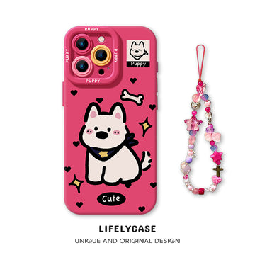 iPhone beads series | Cute Puppy Liquid Silicone Phone Case