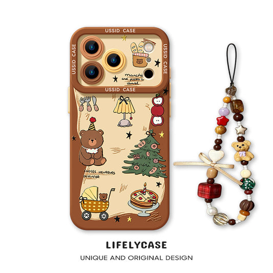 iPhone beads series | Original Cartoon Design Liquid Silicone Phone Case