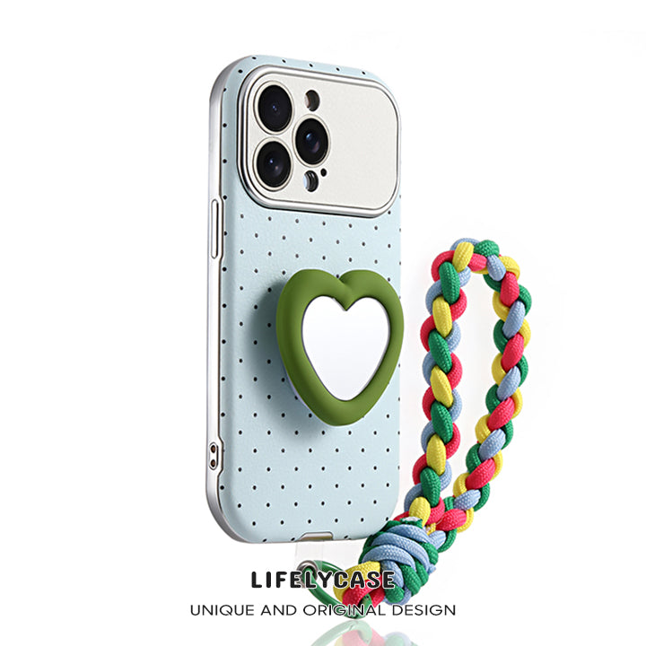 iPhone Lanyard Series | Love Bracket Electroplating Genuine Leather Mobile Phone Case