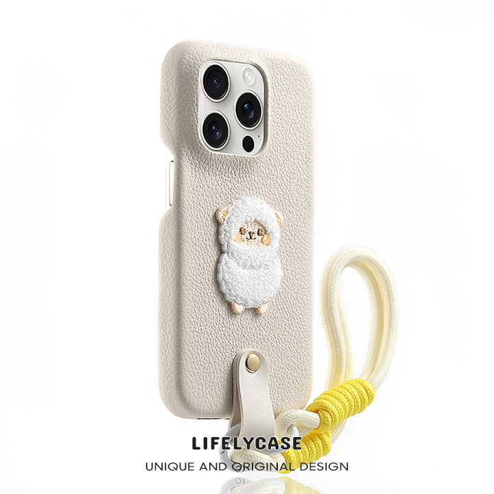 iPhone Lanyard Series | Cute Sheep Leather Phone Case