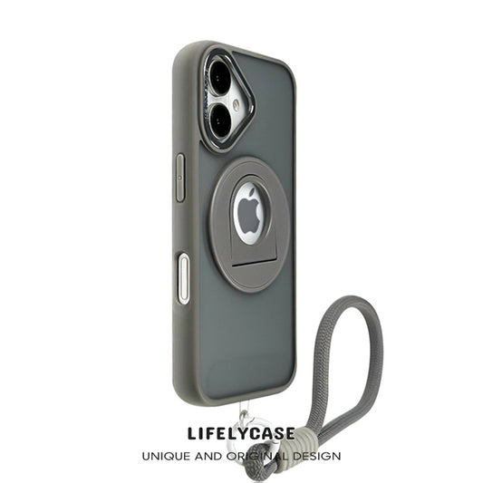 iPhone Lanyard Series | Rotating Magnetic Bracket Frosted Phone Case, Supports MagSafe