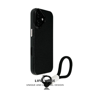 iPhone Lanyard Series | Metal Lens Frame Design Leather Phone Case