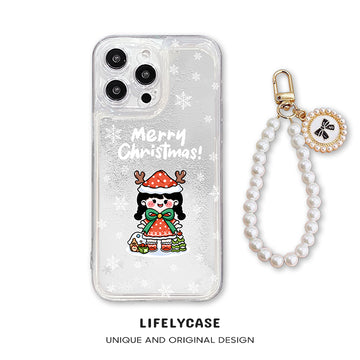 iPhone beads series | Christmas Quicksand Design Silicone Phone Case