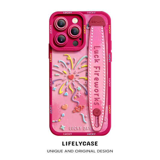 iPhone Series | “Fireworks”  Liquid Silicone Wristband Phone Case