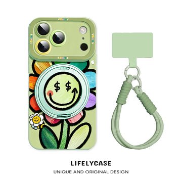 iPhone Lanyard Series | "Rainbow Sunflowers" Magnetic Stand Phone Case