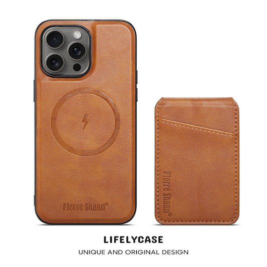 iPhone Magsafe Series | Magnetic Card Holder Leather Case