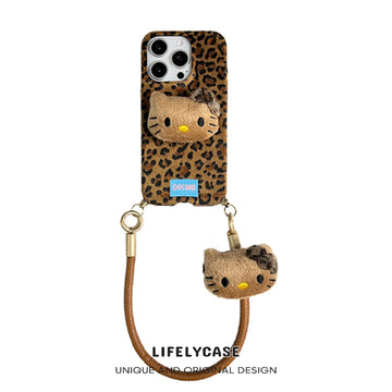 iPhone Lanyard Series | Hello Kitty Leopard Print Phone Case